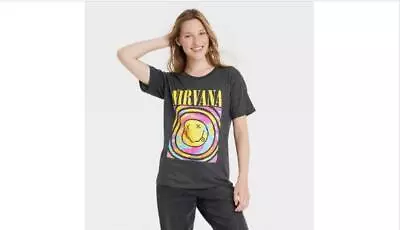 Buy Women's Nirvana Short Sleeve Graphic T-Shirt - Color Black Size XS • 15.58£