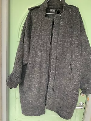 Buy Topshop Unique Boutique Grey Woolly Coat/Jacket With Side Pockets Size UK 10 12 • 15£