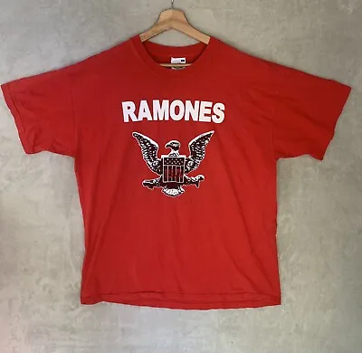 Buy Ramones Purple Eagle 1974 2004 Hey Yo Let’s Go Tshirt Red XL Fruit Of The Loom • 29.99£