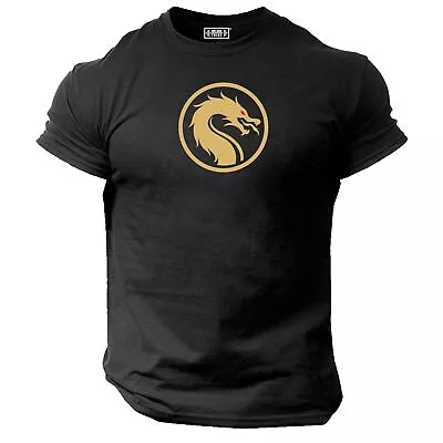 Buy Dragon T Shirt Gym Clothing Bodybuilding Training Workout Exercise Fitness Top • 11.99£