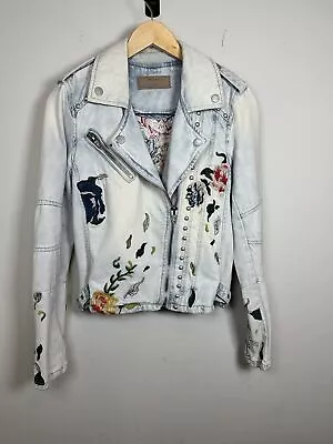 Buy BLANKNYC Embroidered And Studded JEAN JACKET Size Small Denim • 35.91£