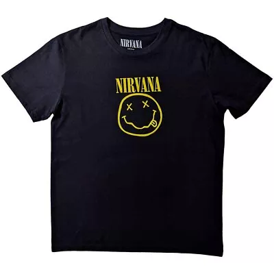Buy Nirvana Yellow Smiley Flower Sniffin' Black XL Unisex T-Shirt NEW • 17.99£
