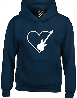 Buy Guitar Love Heart Hoody Hoodie Gift Present Idea For Guitar Player Musician • 16.99£