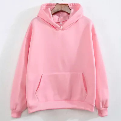 Buy Women Fleece Hoodies Sweatshirt Ladies Casual Loose Long Sleeve Tops Size 6-16 • 9.99£