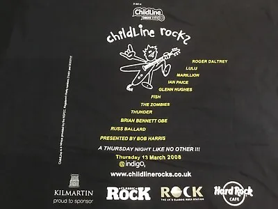 Buy Childline Rocks T-shirt Roger Daltrey Marillion Fish Thunder Glenn Hughes 3/2008 • 40£