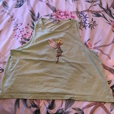 Buy Disney Skinny Dip Size L Lime Tinkerbell Short & Vest Top Pyjamas • 1£