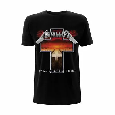 Buy Men's Metallica Master Of Puppets Cross Black Crew Neck T-Shirt • 18.95£