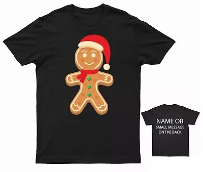 Buy Gingerbread Man Cookie  With Santa Claus Hat  T-Shirt Personalised Gift • 13.95£