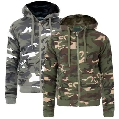 Buy Mens Padded Thick Fleece Sherpa Lined Full Zip Up Hoodie Sweatshirt Jacket M-2XL • 23.99£