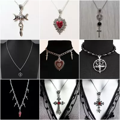 Buy Gothic Women Man 925 Silver Cross Pendant Necklace Crucifix Jesus Chain Jewelry • 4.42£