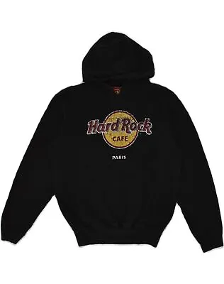 Buy HARD ROCK Mens Paris Graphic Hoodie Jumper Small Black Cotton YY37 • 12.99£
