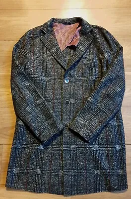 Buy Gianni Feraud Jacket Mens Large Size 50 Grey Red Check Long Suit Overcoat Blazer • 39.99£