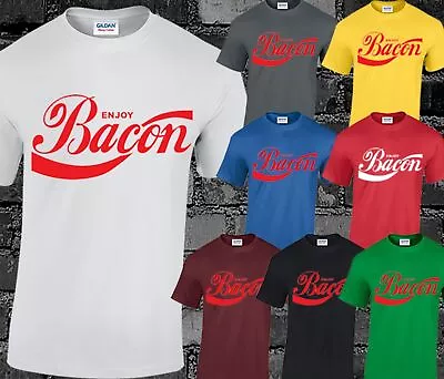 Buy Enjoy Bacon Mens T Shirt Top Coca Cola Inspired Funny Joke Comedy Printed S-5XL • 7.99£