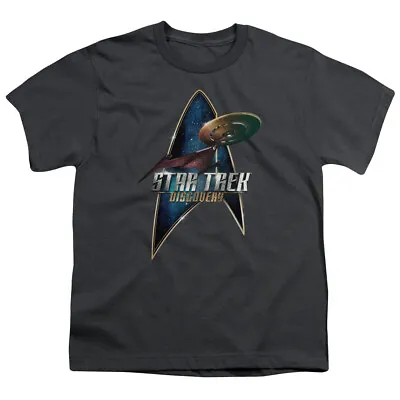 Buy Star Trek Discovery Discovery Kids Youth T Shirt Licensed Sci Fi TV Charcoal • 13.77£