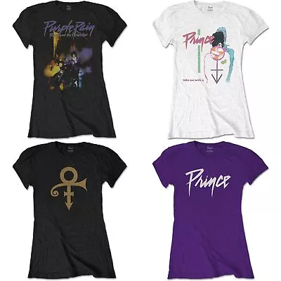 Buy Various Official Ladies Prince Short Sleeve T-Shirt Music Album Logo Girl Women • 13.95£