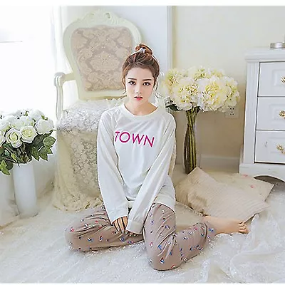 Buy New Ladies Women Cute Town Girl White Top And Bottom Pyjamas Pajamas Set Ladpj76 • 9.99£