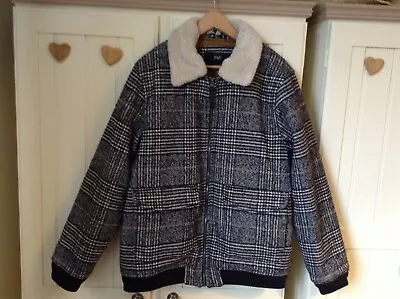 Buy Great Men's Wool Check Jacket Quilt Lined Size L • 8£