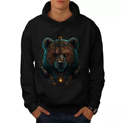 Buy Wellcoda Emperor Bear Mens Hoodie, Warrior Animal Casual Hooded Sweatshirt • 25.99£
