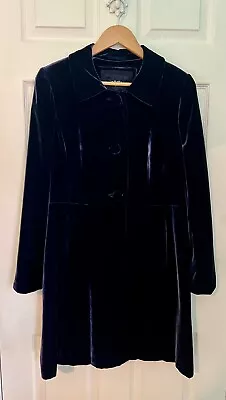 Buy PER UNA Speziale Purple Velvet Coat Jacket Silk  Size UK 12 Steampunk Gothic • 79.95£