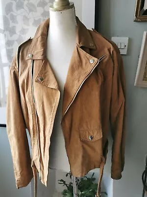 Buy Noisy May Fully Lined  Suede Biker Style Tan Jacket - Worn Condition. Ladies Lg  • 20£