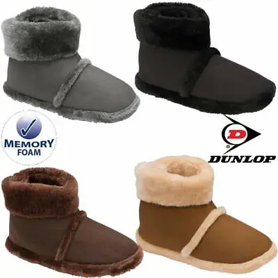 Buy Mens Slippers New Ankle Fleece Warm Lined Nordic Winter Fur Boots Shoes Size • 16.95£