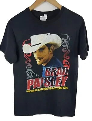 Buy Brad Paisley American Saturday Night Tour Mens T Shirt Small Size S Black • 12.95£