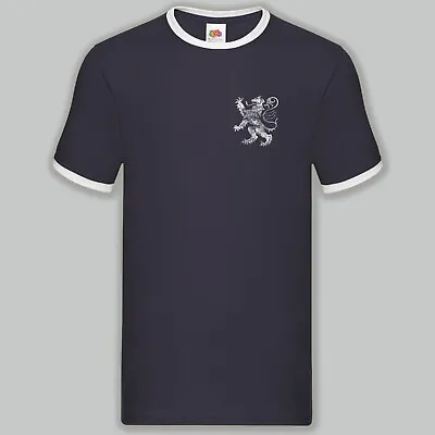 Buy Scottish Lion Badge Print Ringer T-Shirt Birthday Gift Scotland Home Nations • 17.99£
