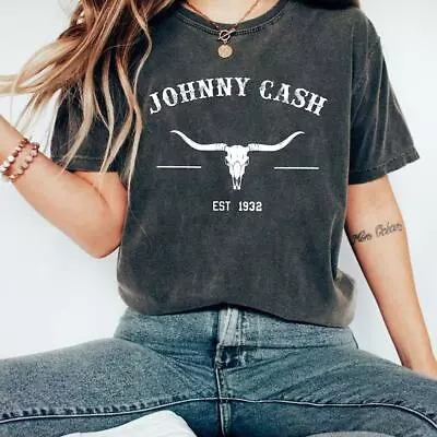 Buy Johnny Cash EST 1932 T-Shirt,Johnny Cash Bullhead, Country Music,gift For Fans • 18.15£