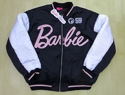 Buy Barbie Boohoo Printed Varsity Bomber Jacket Adult Size 12 Large Mattel Genuine • 89.99£