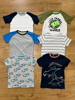 Buy M&S Boys 6-pack T-shirts, Multi Colour, 6-7 Years, Used • 10£