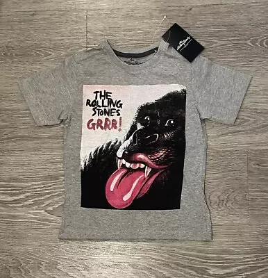 Buy Boys Grey The Rolling Stones Band  T Shirt Top Age 6 - 7 NEW  • 6£