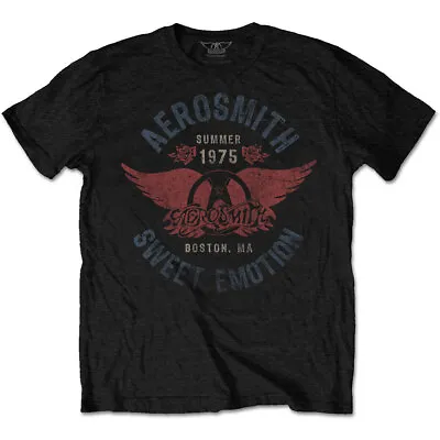 Buy Aerosmith T-Shirt Sweet Emotion Band New Black Official • 14.95£