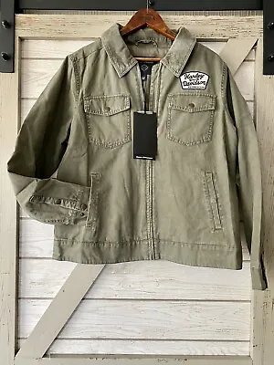 Buy NEW Harley-Davidson Women’s Olive Drab Green Military Style Field Jacket SZ L • 75.77£
