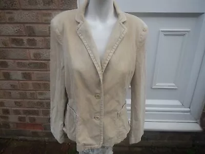 Buy Fcuk Jeans Cream Cord Jacket , Slightly Padded Shoulders Size 14 • 10£