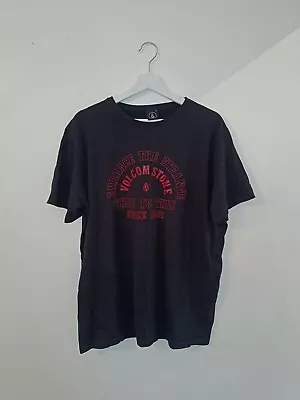 Buy Volcom Black With Red Graphic 'Embrace The Strange' Cotton T-shirt XL • 15£