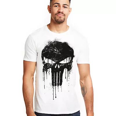 Buy The Punisher Mens T-shirt Skull White S-XXL Marvel Official • 13.99£