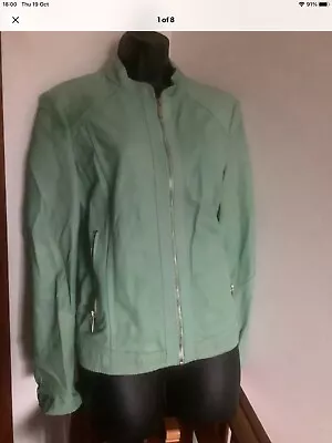 Buy Beautiful Soft Genuine Leather Jacket. Green Ladies 12/14/16 Fully Lined • 49.99£