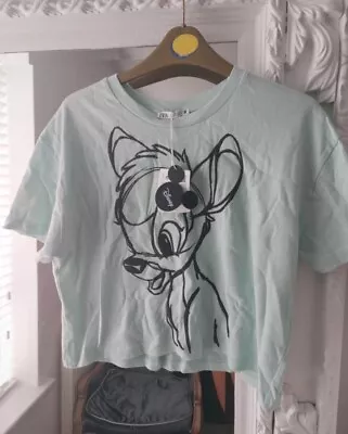Buy Zara Disney Bambi Green T Shirt Size Small 10 12 14 • 6£