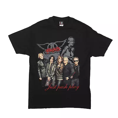 Buy GIANT Aerosmith World Tour 2001 Band T-Shirt Black Short Sleeve Mens L • 94.99£