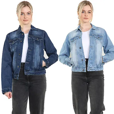 Buy Womens Denim Jacket Ladies Casual Stretch Button Up Classic Jeans Casual Coat UK • 15.95£