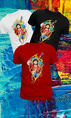 Buy Kids Unisex Anime One Piece Luffy T-shirts • 4.65£