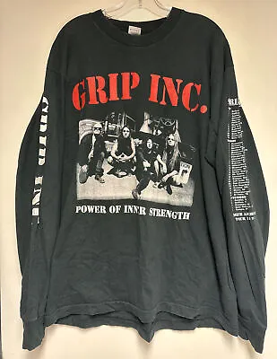 Buy VTG Grip Inc. 1995 Tour Shirt Long Sleeve Slayer Metal ORIG Mayhem Venom Death • 144.66£