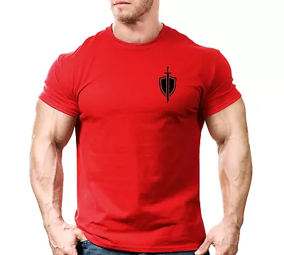 Buy Sword & Shield Gym T Shirt Mens Gym Clothing Workout Training Bodybuilding Tee • 8.99£