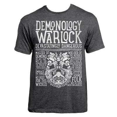 Buy World Of Warcraft / RPG Inspired DEMONOLOGY WARLOCK T-shirt - Unisex / Mens • 19.99£