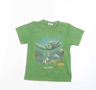 Buy Rock Eagle Boys Green Cotton Basic T-Shirt Size 2-3 Years Crew Neck • 5.75£