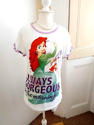 Buy Little Mermaid Disney Short-sleeved, Round-neck Cotton T-shirt - Size 12-14 • 2.50£
