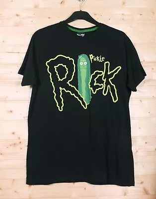 Buy NEW Rick & Morty Pickle Rick Black & Green Jersey Short-sleeve T-shirt, L • 3.50£