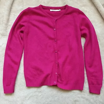 Buy EWM Ladies Pink Washable 100% Lambswool Wool Cardigan Size S 10/12 • 10£