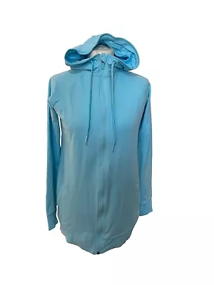 Buy Marks & Spencer Good Move Sz 10 Full Zip Activewear Jacket Hood Soft Turquoise • 14.99£