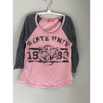 Buy Live To Be Spoiled SM Women's Pink & Grey 3/4 Sleeve Raglan T Shirt Tiger Sports • 7.58£